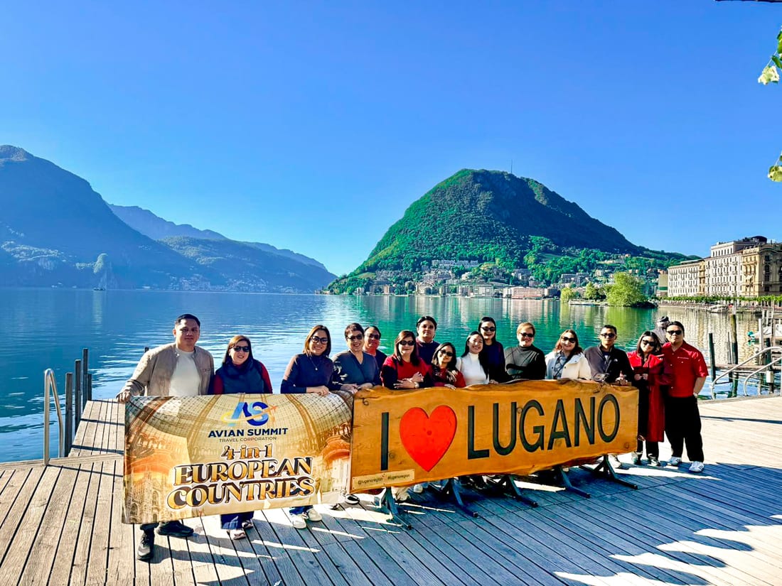 Avian Summit travelers at Lake Lugano, Europe