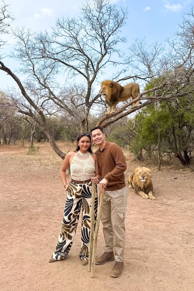 Pau Del Rio on a lion encounter in South Africa, travelling with Avian Summit Travel