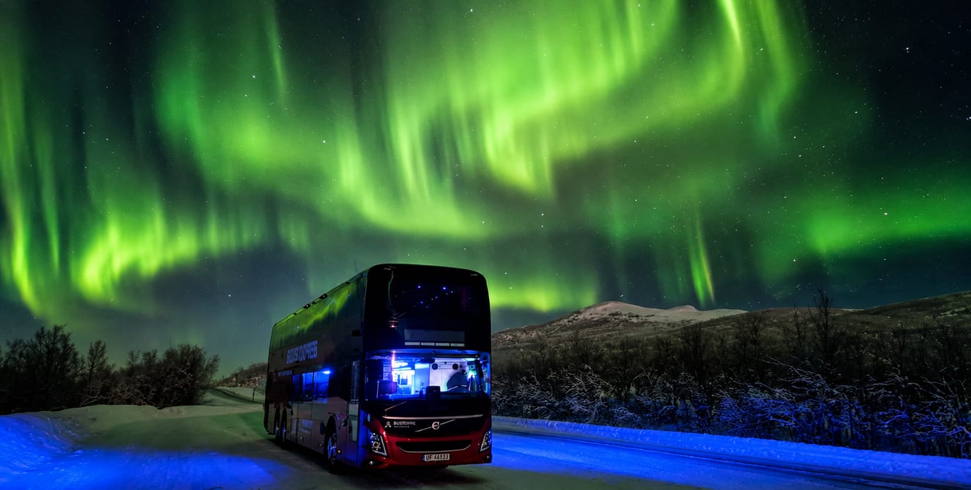 Northern Lights hunt by bus
