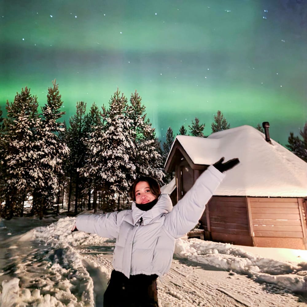 An Avian client beneath the Northern Lights in Lapland